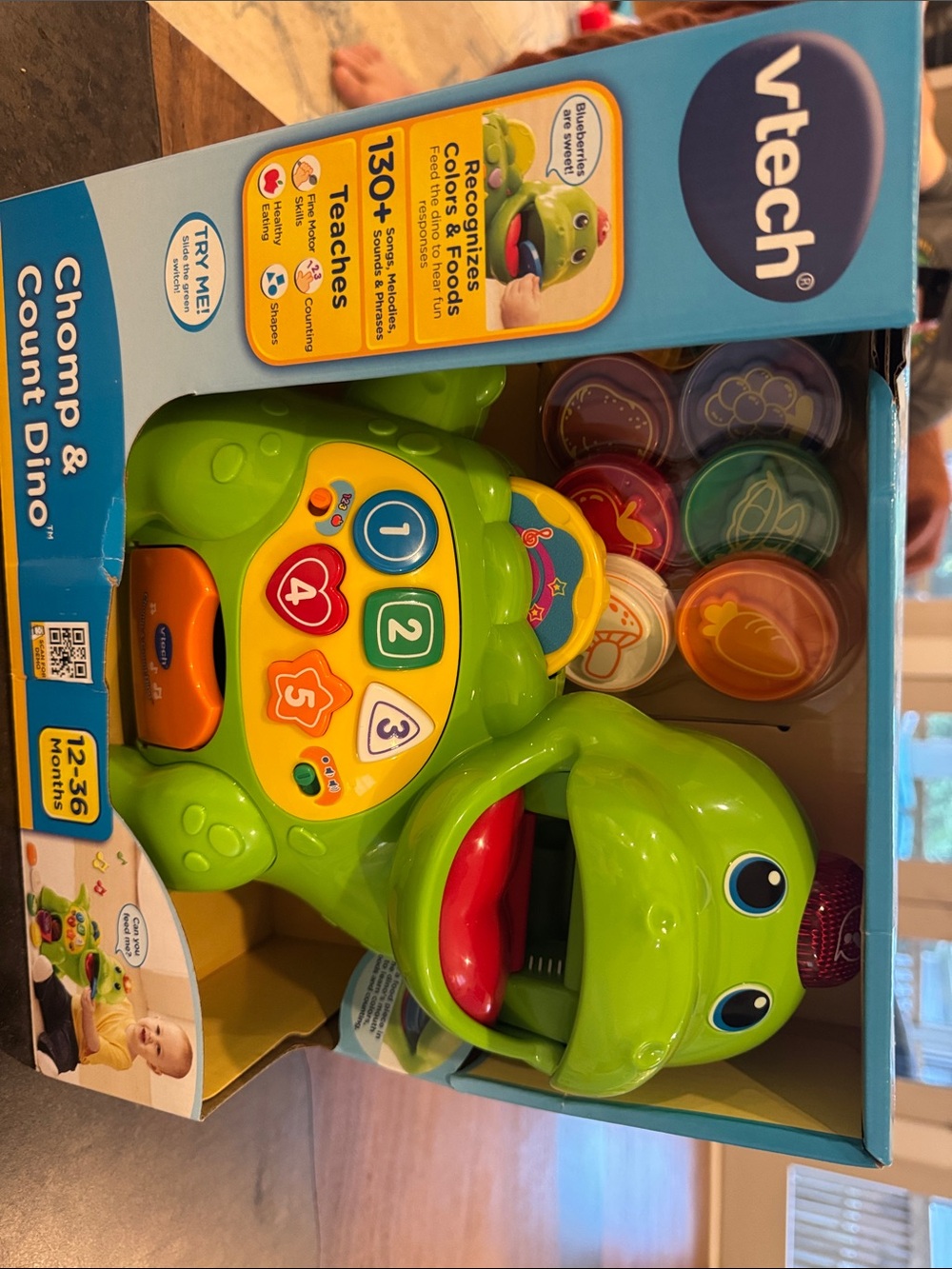 NEW / Chomp & Count Dino - Bright Green Educational Toy / 12-36 months